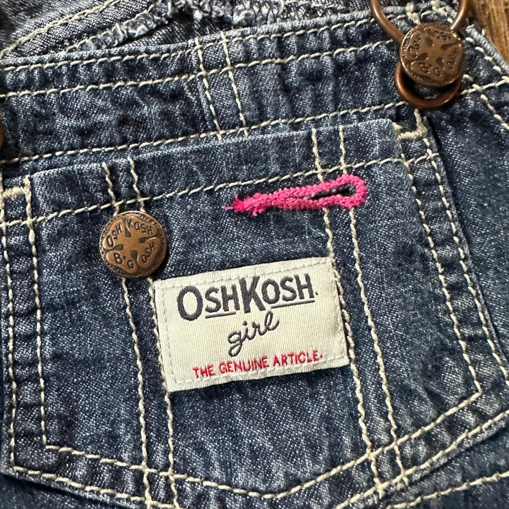 Baby OshKosh B'gosh Overalls 12 Months Blue Black Floral Gingham